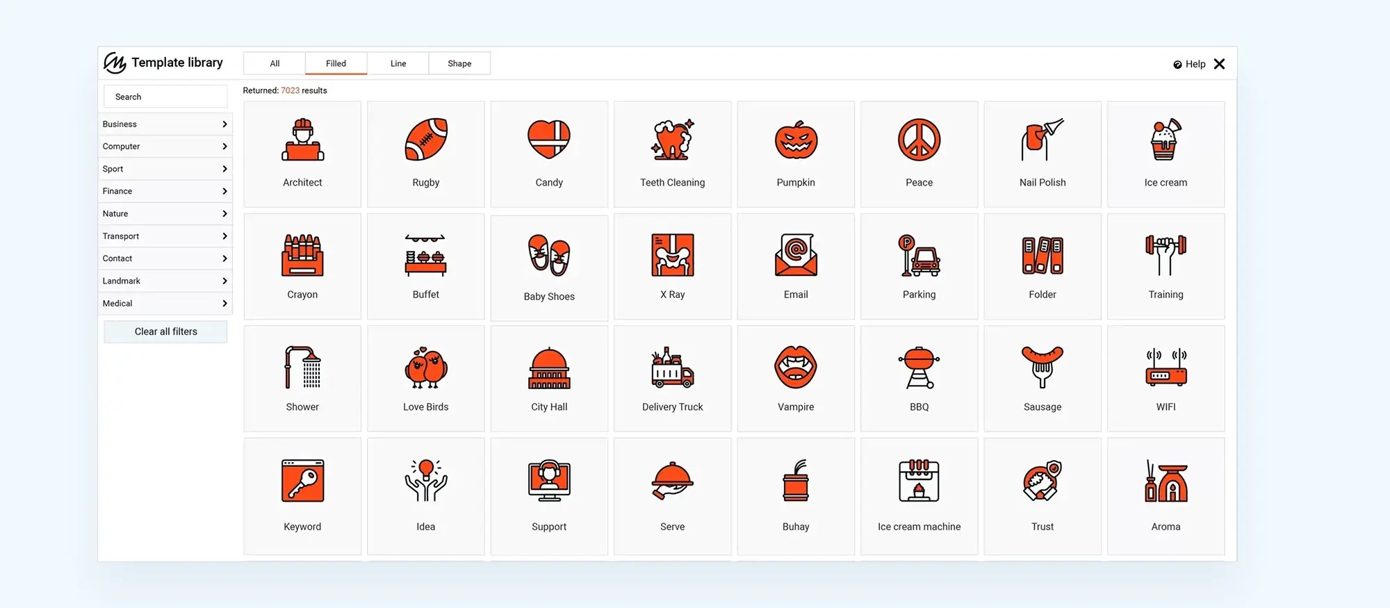 WordPress icon library