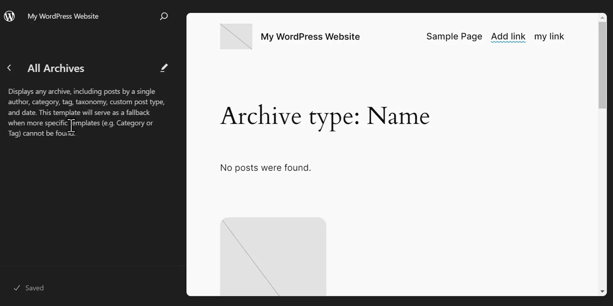 WordPress Site Editor archives