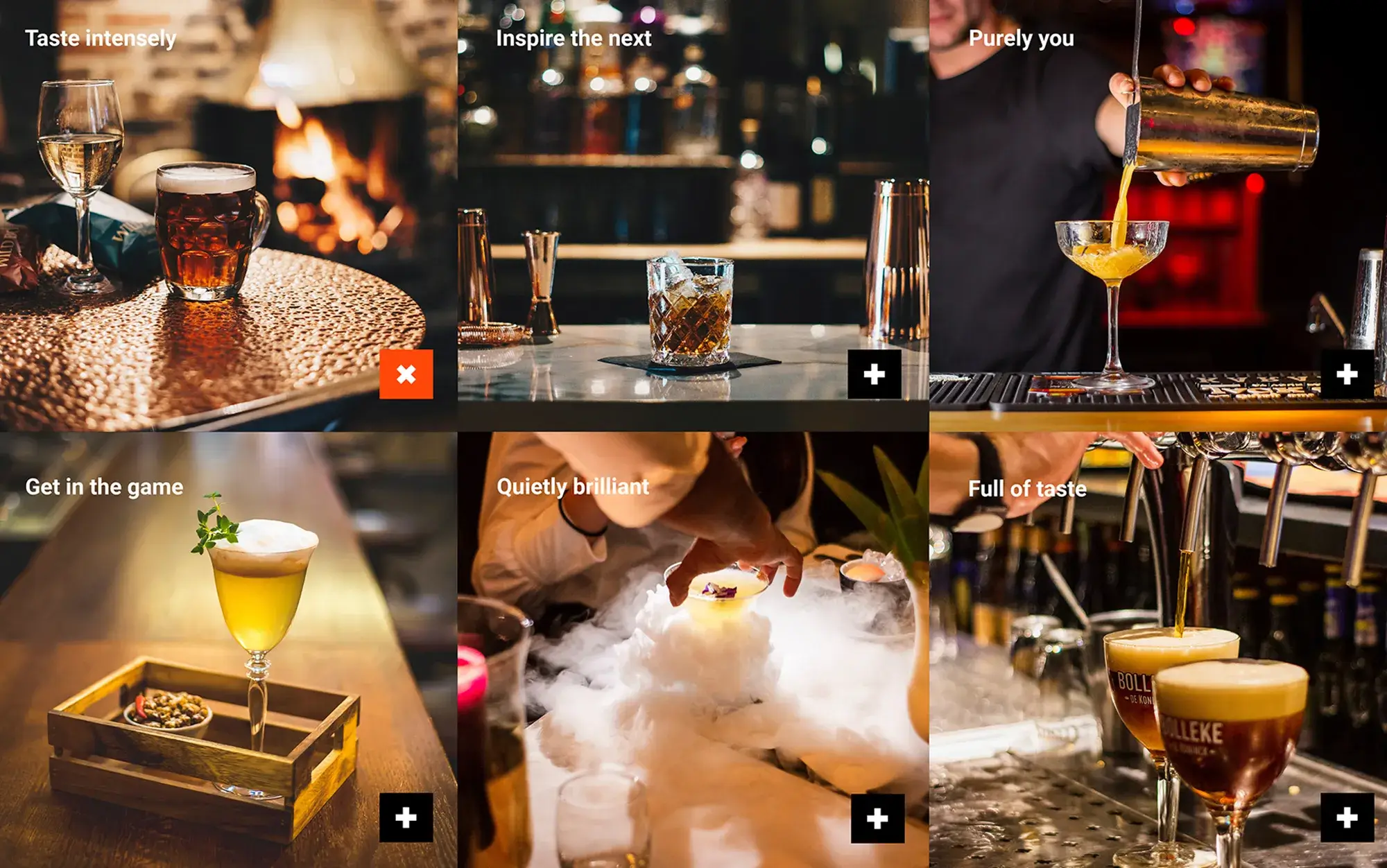 Bar with drinks WordPress pattern
