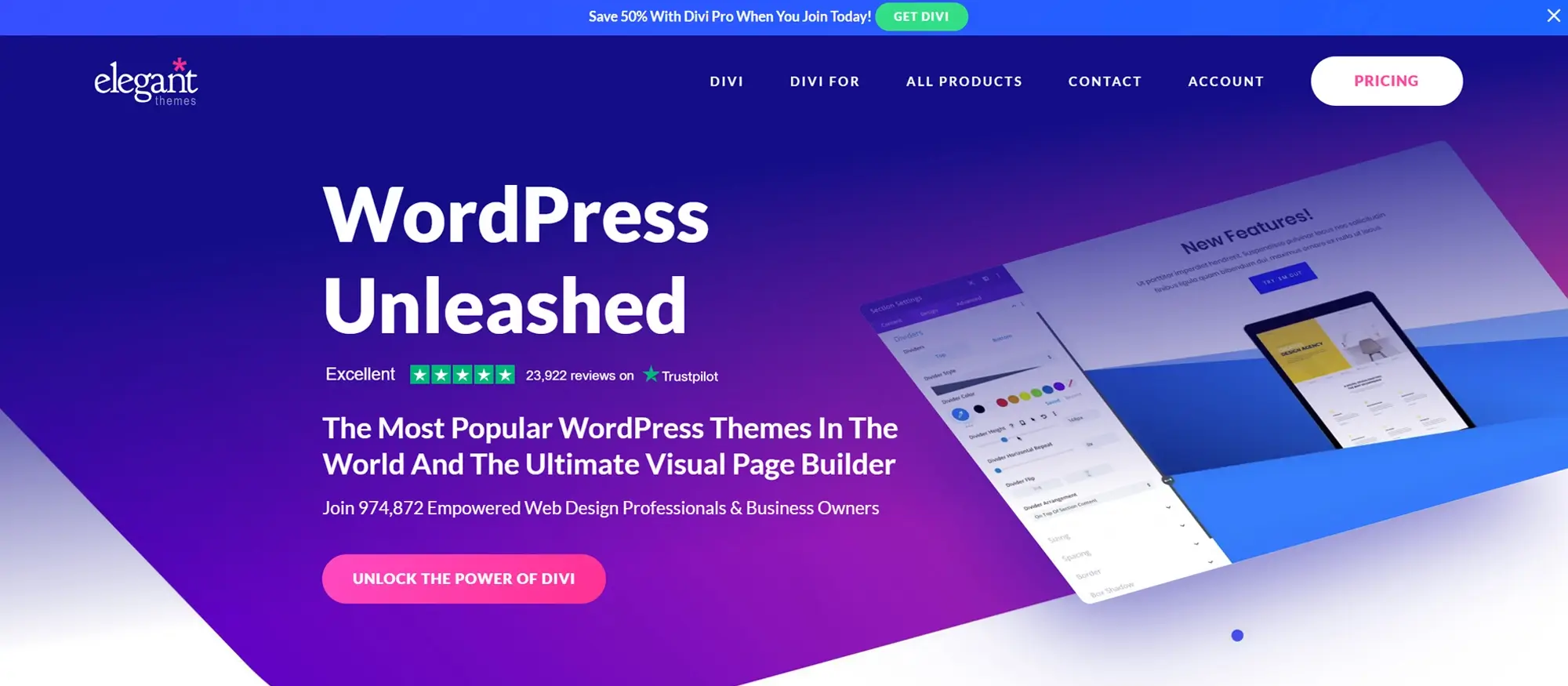 Divi: Elementor Alternatives with advanced features