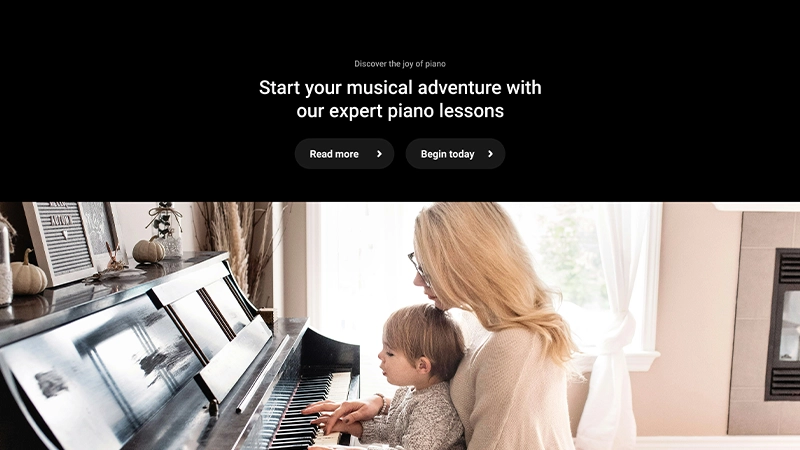 3 New homepage templates, 25 ribbon icons and 7 practical use cases - Issue #21 1 Homepage templates or Piano Lessons