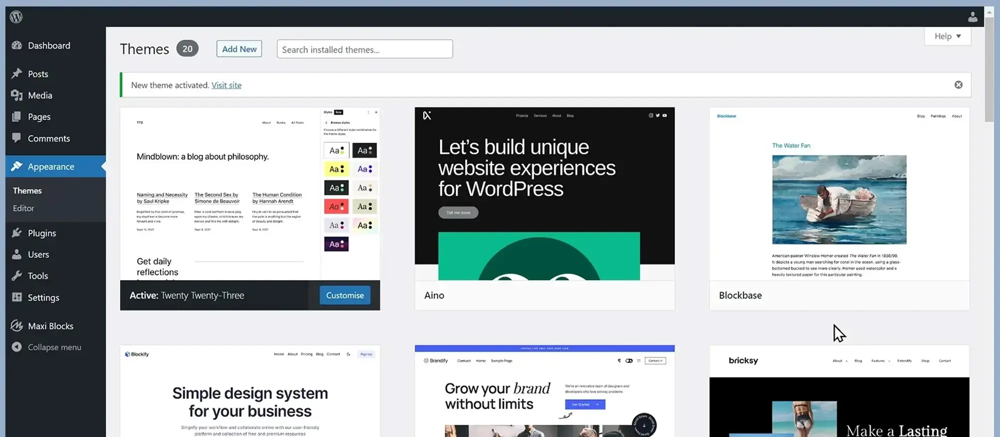 Beginner's guide to using WordPress 2 WordPress page builder outline