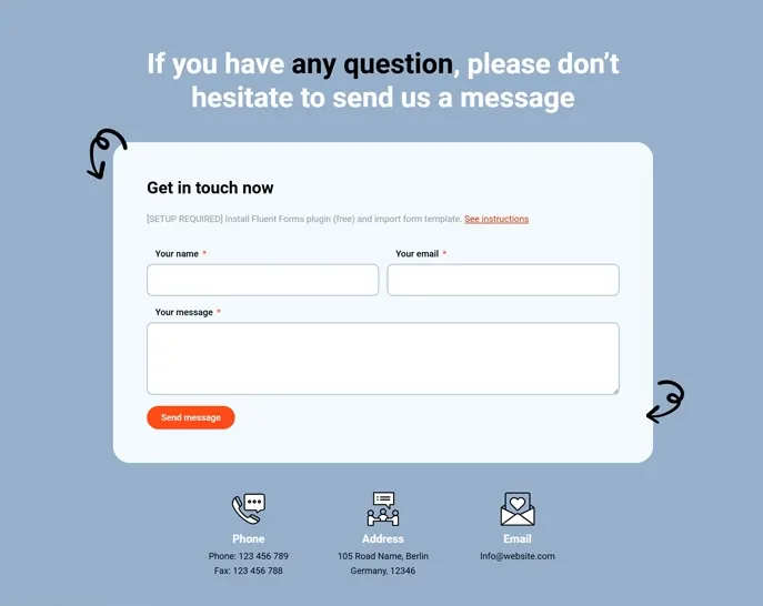 Contact form WordPress pattern 1