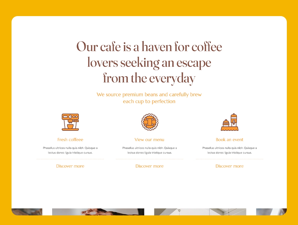 2 New starter sites, custom colour upgrades, search result templates and community requests | Issue #41 4 Cafe starter site for WordPress