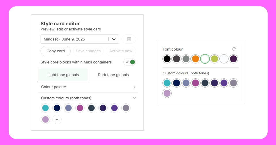 2 New starter sites, custom colour upgrades, search result templates and community requests | Issue #41 1 MaxiBlocks custom colours